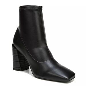 FRANCO SARTO Black Wrapped Heel Form Fitting Harmond Block Heel Boots 10 NEW